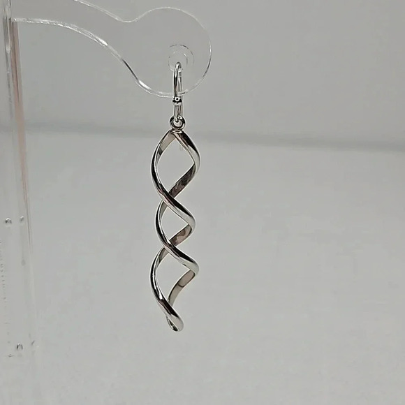 Lia Sophia Silver Twist Drop Earrings - Picture 7 of 8